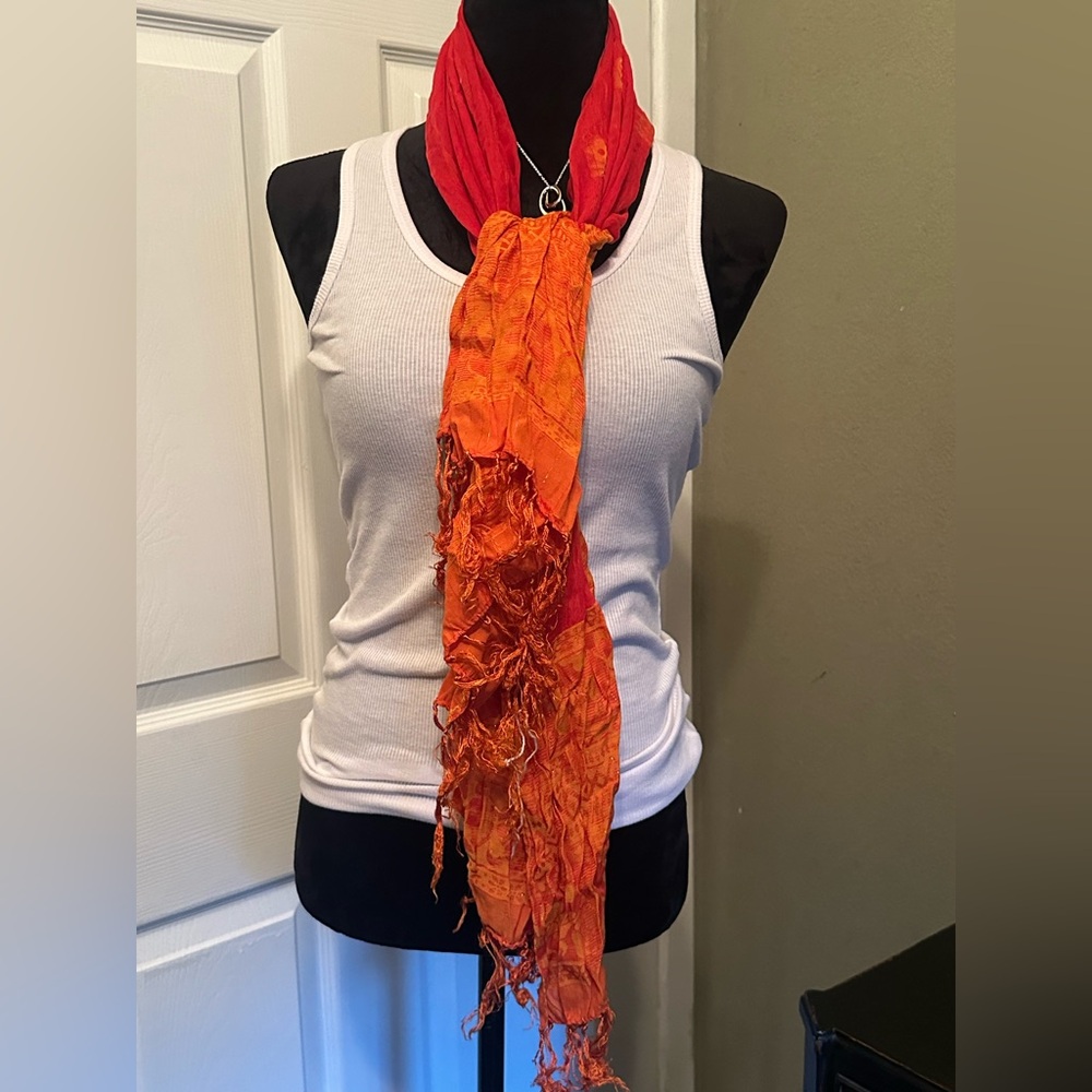Orange and Red Women's Scarf